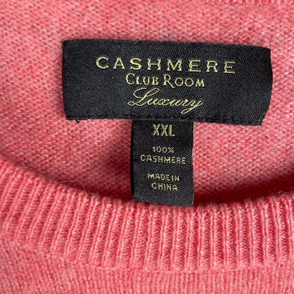 Club Room Cashmere Sweater Womens Size XXL Pink Work Office Capsule Minimal Soft - Picture 6 of 9